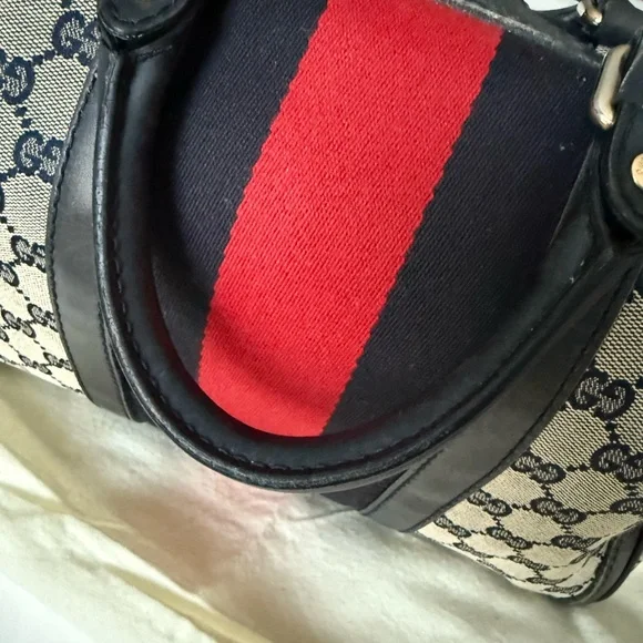 Gucci Blue and Red Striped Boston Bag - Picture 11 of 17